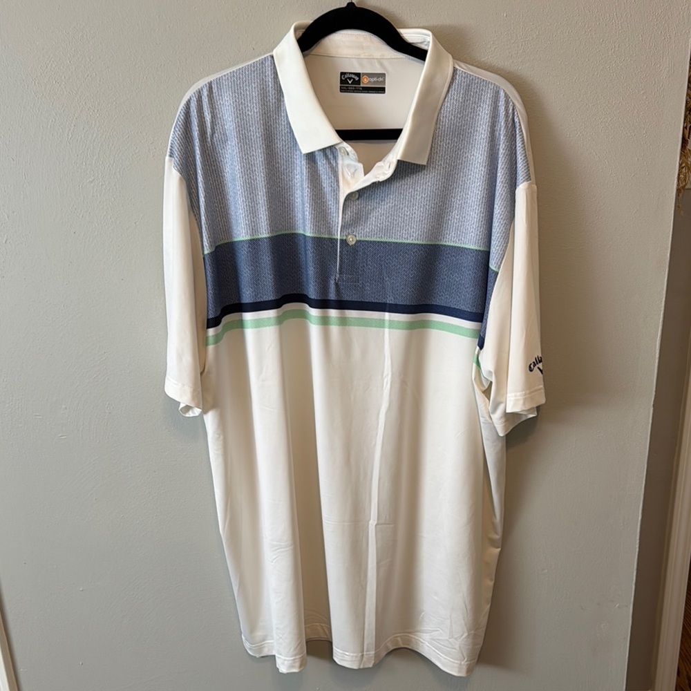Callaway Men's Blue and White Polo Shirt